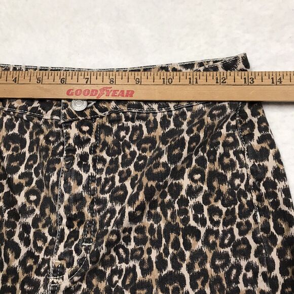 WE THE FREE People Wide Flare Jean Women 29 Reg (26x30) Leopard Print Stretch - Picture 12 of 16